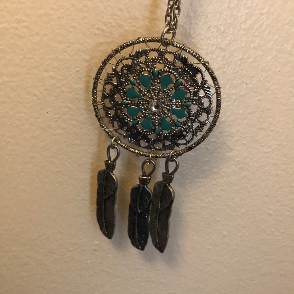 Long dream catcher necklace